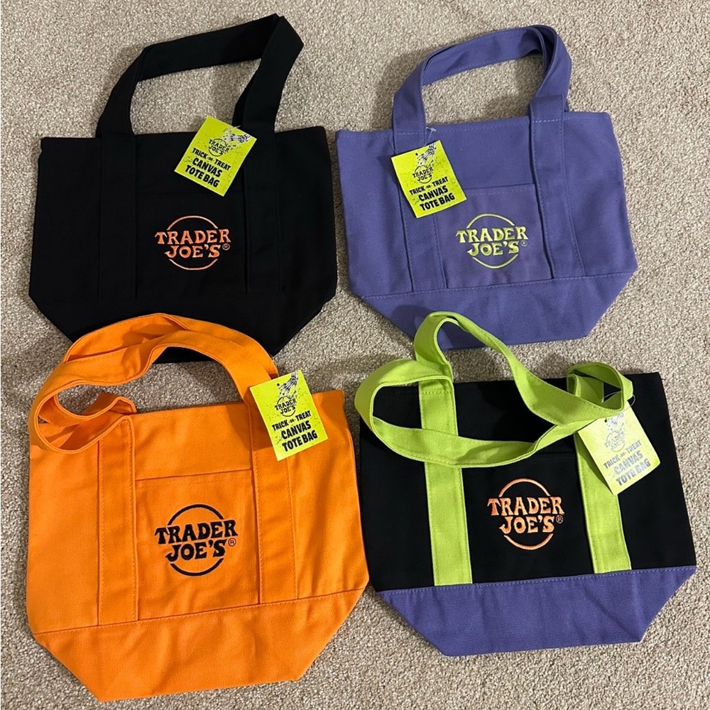Trader Joe's Colorful Tote Bag Set
